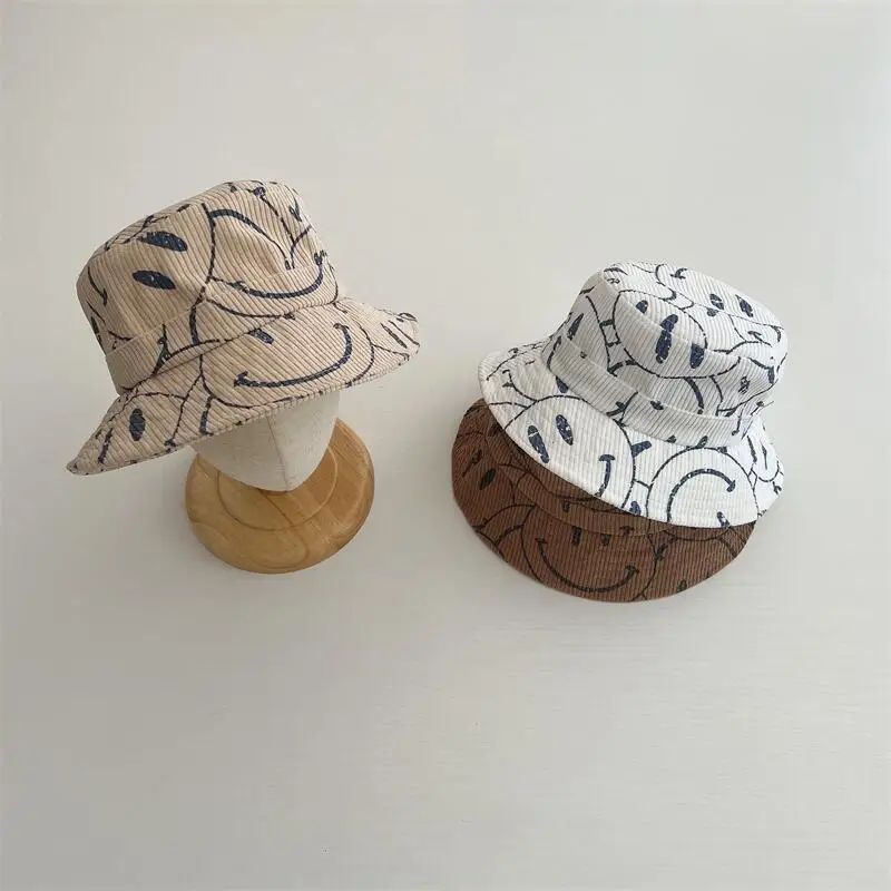 Cute Pattern Kids Bucket Hat Full Print Wide Brim Baby Boys Girls Sun Protection Fisherman Hat Children Beach Panama Caps