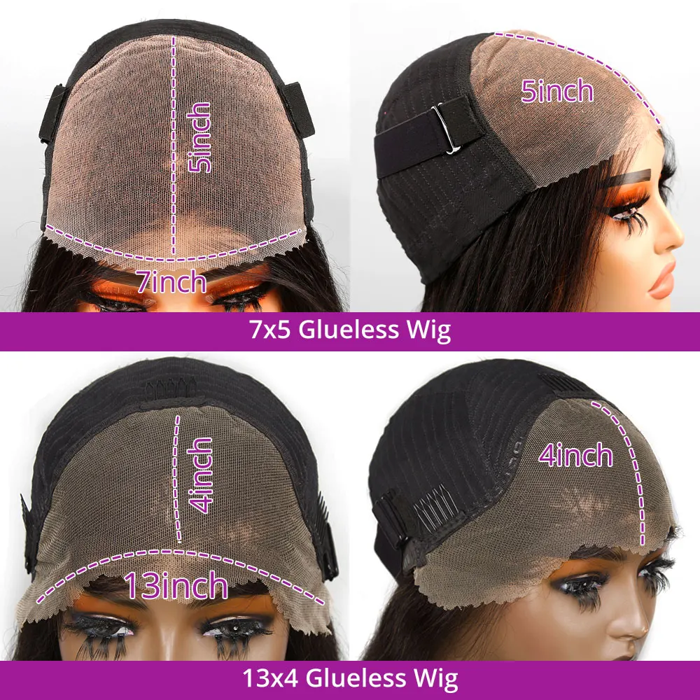 قبل قطع لا الغراء موجة المياه 13x4 بوب الباروكات مجعد 7x5 غلويليس شعر مستعار شعر الإنسان جاهز للذهاب الدانتيل الباروكات الأمامية للنساء قبل قطعها