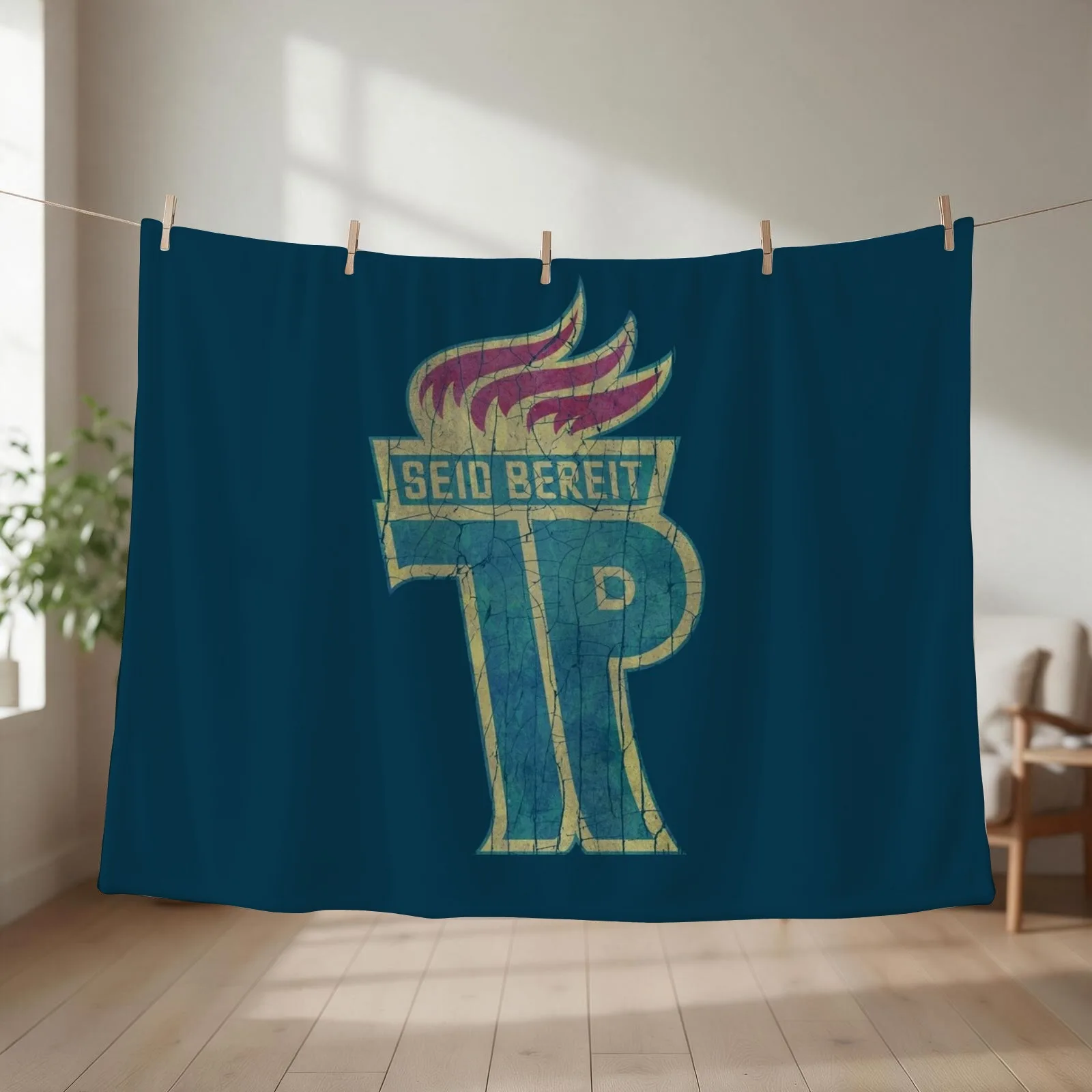 DDR Young Pioneers Throw Blanket couch cozy soft plush fuzzy picnic outdoor blanket