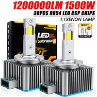 Bombilla LED Canbus para faros delanteros D1S D3S, 6000K, D2S, D4S, D8S, D2R, D4R, luces para coche, 1200000LM, 1:1, xenón, Plug & Play, lámpara automática superbrillante