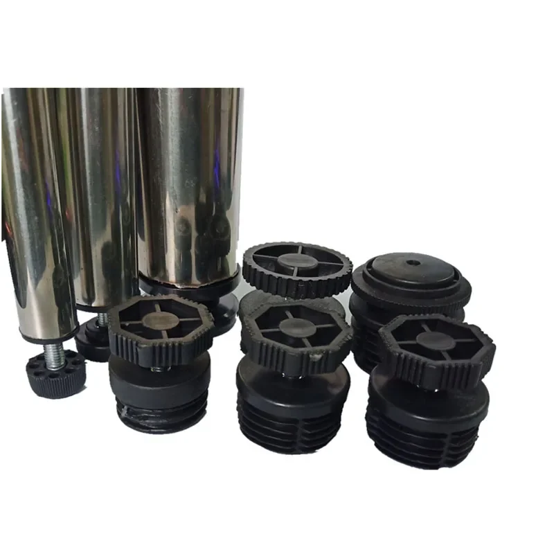 2-8 Uds 16-76mm redondo negro tapones pata de mueble de tubo tapón de fin pies ajustables M6 M8