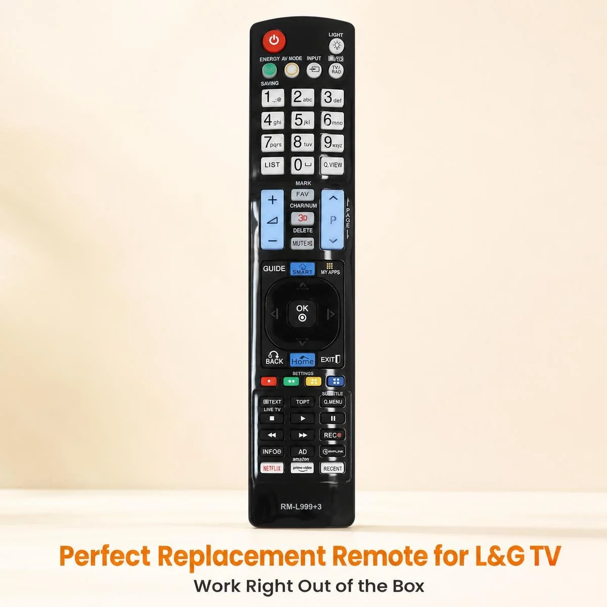 FAZV 3D LCD TV Remote for  AKB73756504/73615362/73756510/73615303/73275618 with Hotkeys