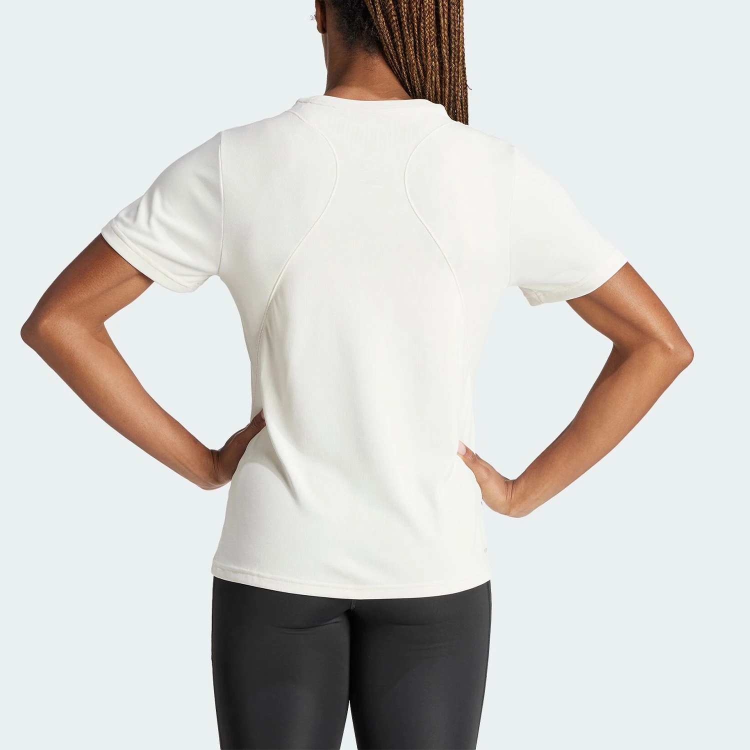 أديداس الرسمية حقيقية جديدة المرأة عالية الكثافة الفاصل التدريب قصيرة الأكمام تي شيرت IU1124