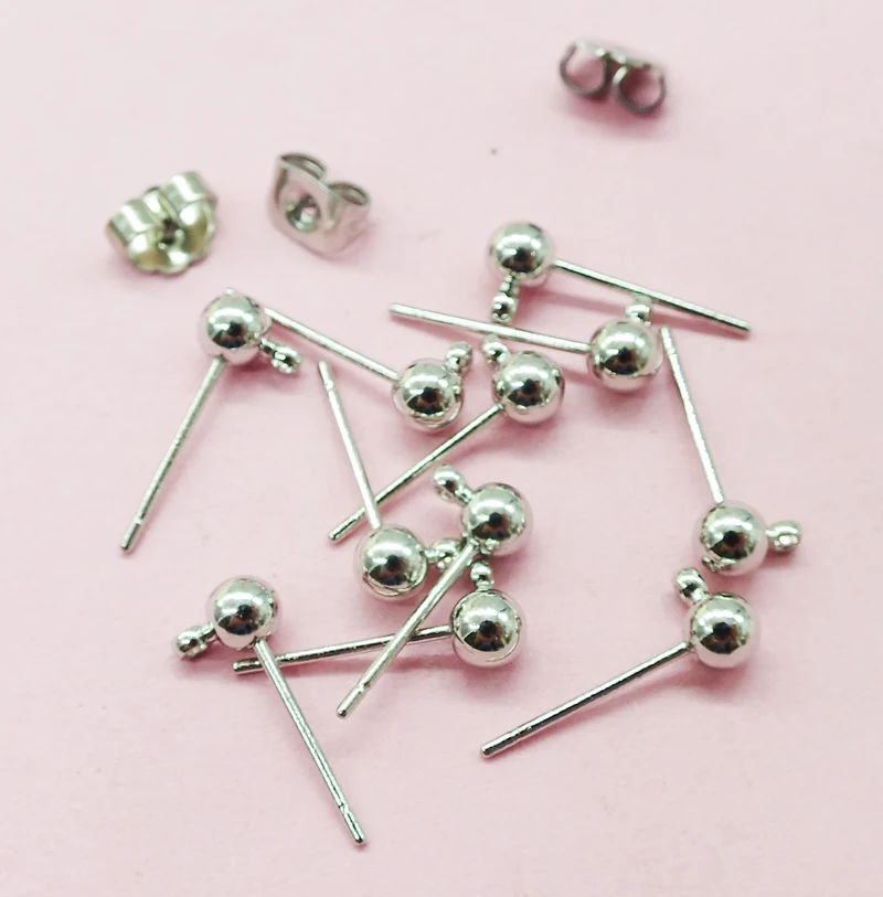 100pair/lot  (4MM/6MM)   Earring Post /earrings stud NICKEL FREE Jewely findings