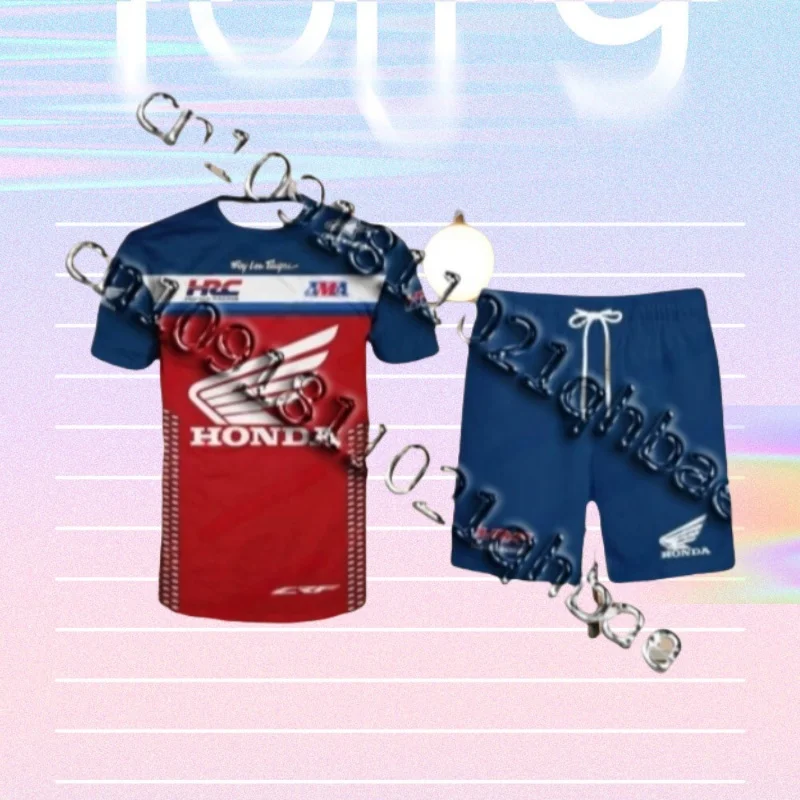 

2025 Men's And Women's Motorcycle Casual Loose Riding Short Sleeved T-Shirt Summer Breathable Quick Drying Short Sleeved Set