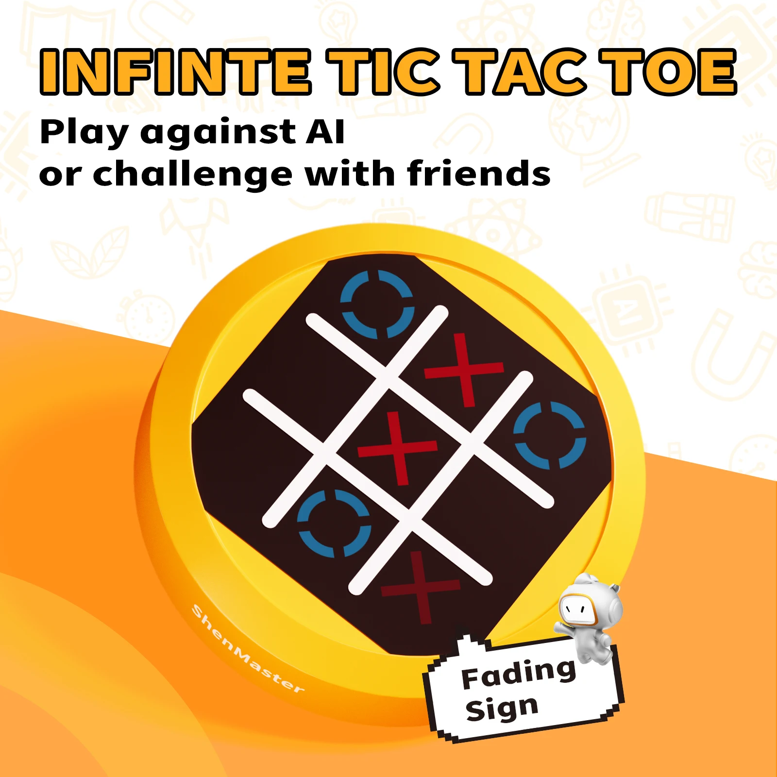 Electronic Tic Tac Toe Game 【orange】- 4-in-1 Handheld Travel Games for Kids & Adults, Compact & Pocket