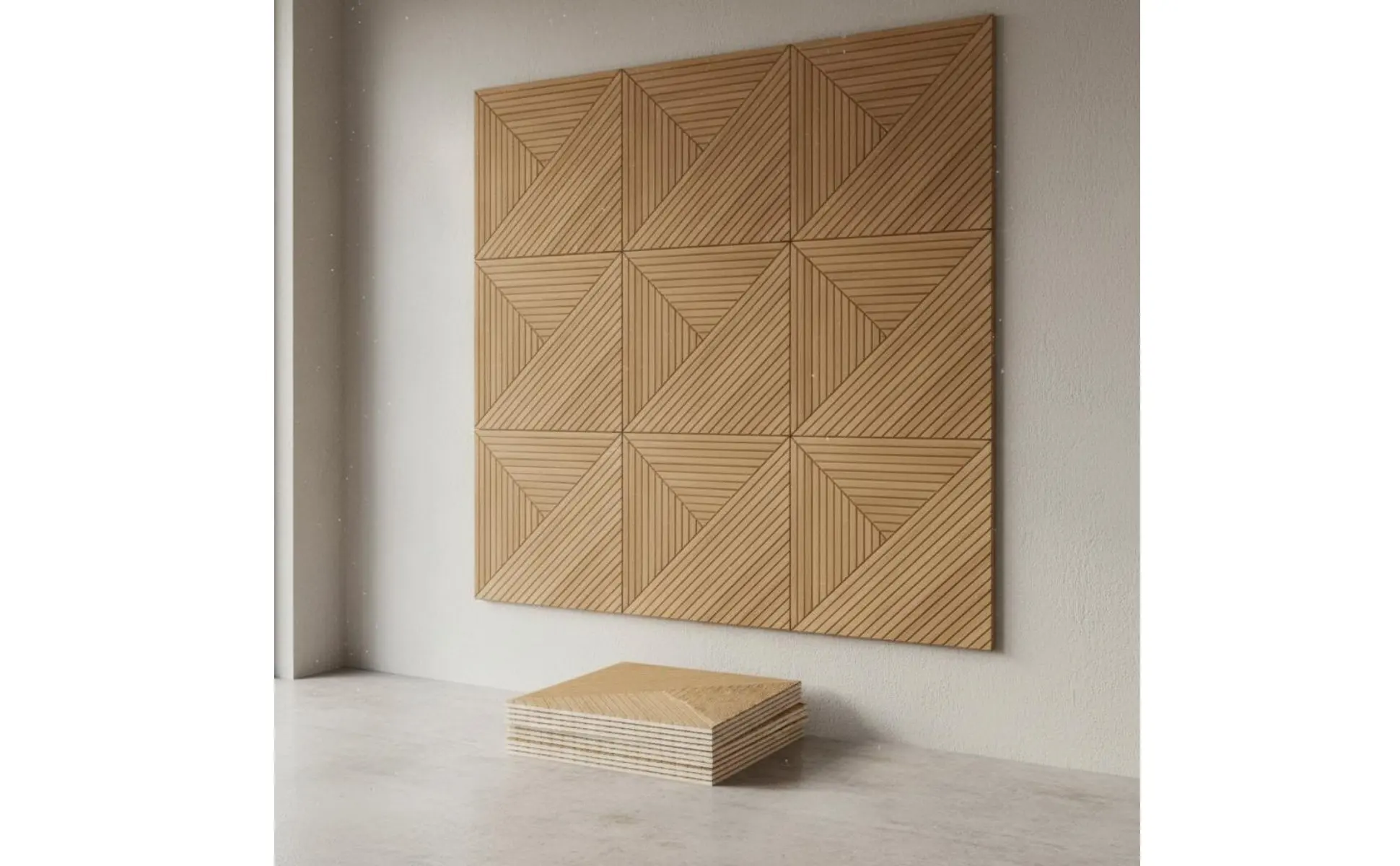 Wood Grain Acoustic Panel Reduce Reverberation Three-Dimensional Decorative Wall Panel autoAdhesive Acoustic Foam Flame