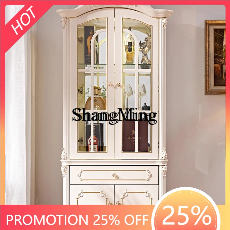

CL Double Door Wine Cabinet Living Room Home Retro Drawer Storage Cabinet Display Sideboard