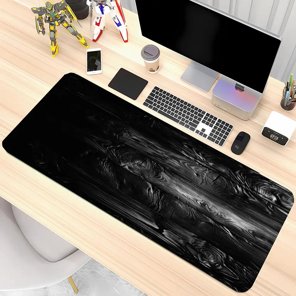 Rough Rock Surface Monochrome Dark Stone Texture Large Size Table Mat Mousepad For Laptop Desktop Gaming Space