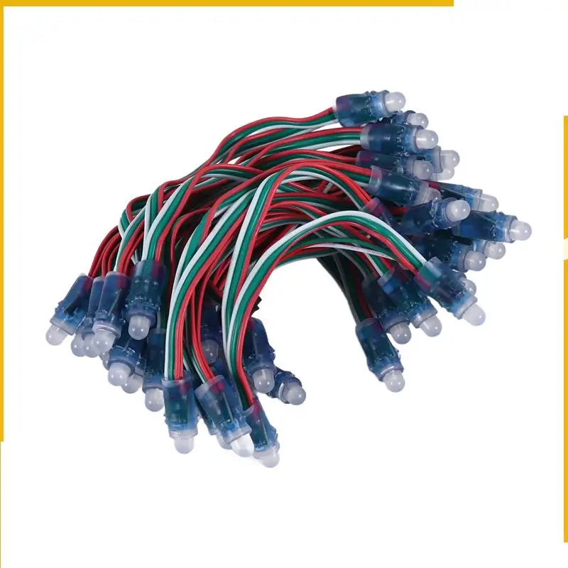 A92P 50 قطعة WS2811 LED بكسل ضوء سلسلة الإعلان صب مقاوم للماء كامل اللون مثقب ضوء 12 مللي متر تيار مستمر 5 فولت