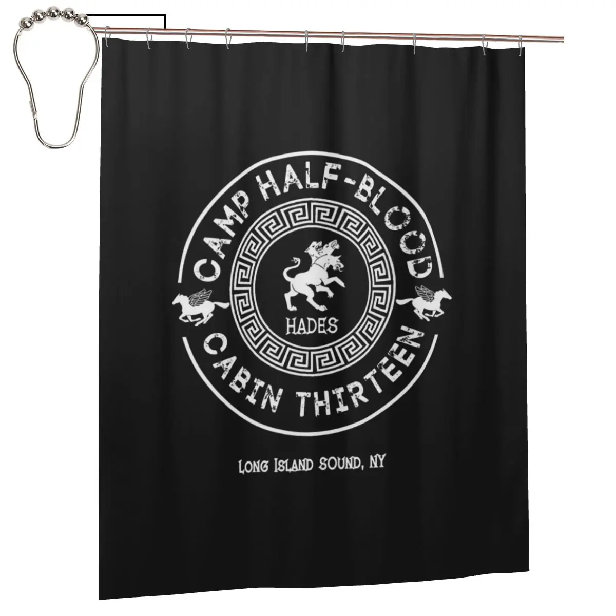 

Cabin Thirteen Hades Percy Jackson Camp Half-Blood Shower Curtain Bathroom Polyester Waterproof Bath Curtains with Hooks