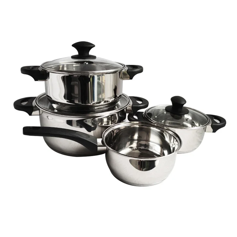 Kitchenware Cooking Pot Bakelite Handle Casserole Set 304 Stainless Steel Cookware