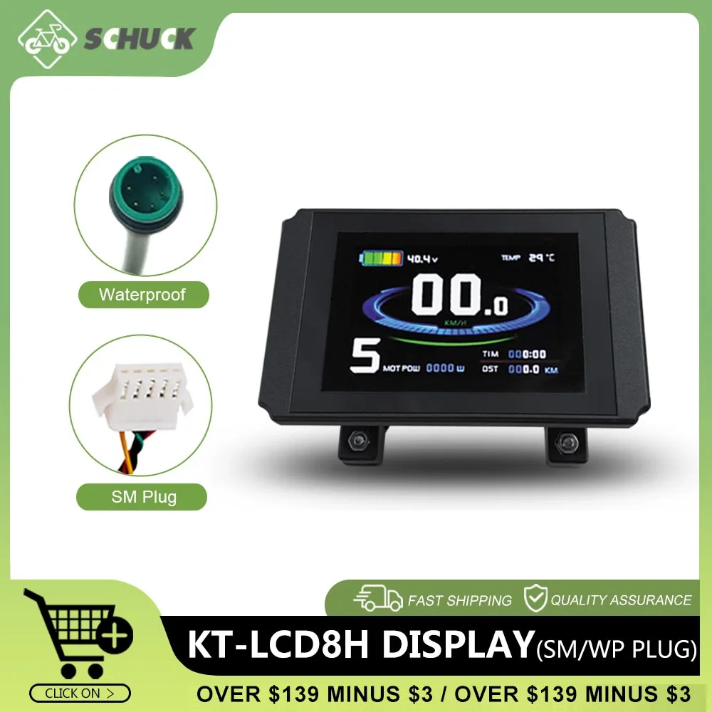 Electric Bicycle 24/36/48V Intelligent KT-LCD8H Colorful Display E-bike LCD Control Panel SM/Waterproof Plug Accessories