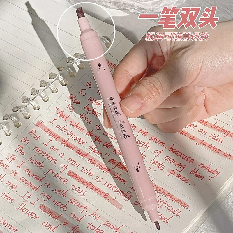 4 Teile/schachtel Kreative Gradienten Dual-Kopf Highlighter Stift Student Augenschutz Bunte Marker Stift DIY Journal Dekoration Werkzeug