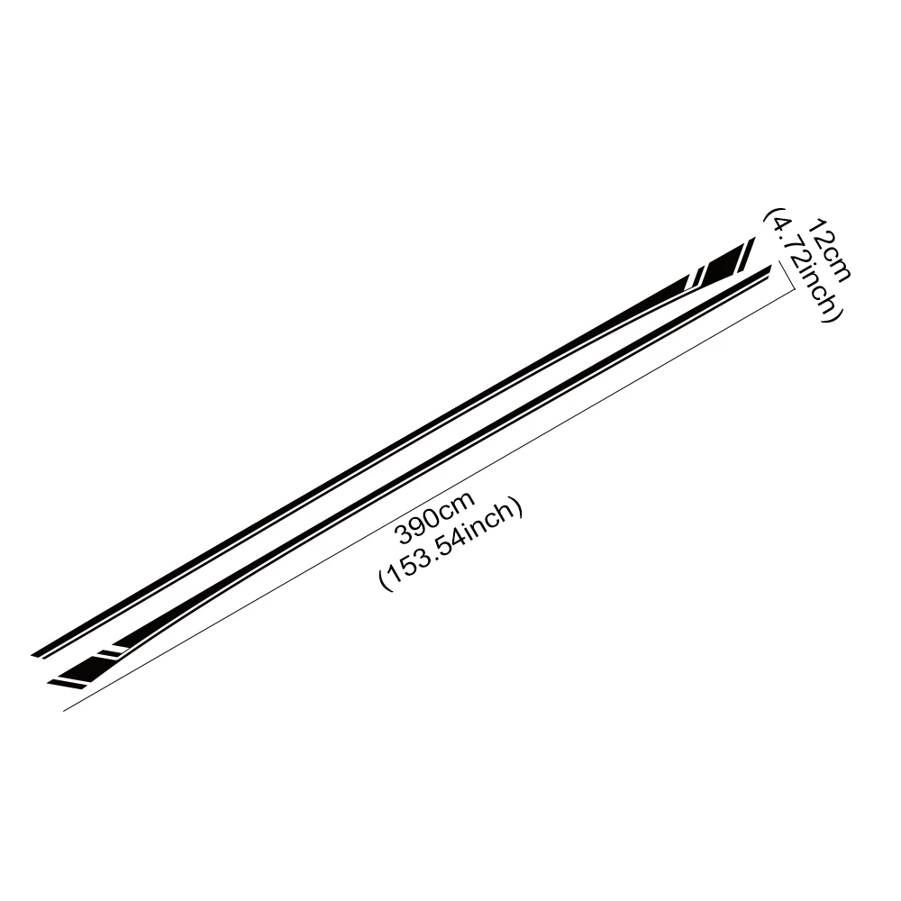 2PCS Car Door Side Skirts Long Striped Stickers Waterproof Vinyl Decals Car Body Decor Sticker Accessories For Dodge RAM 1500 view 5