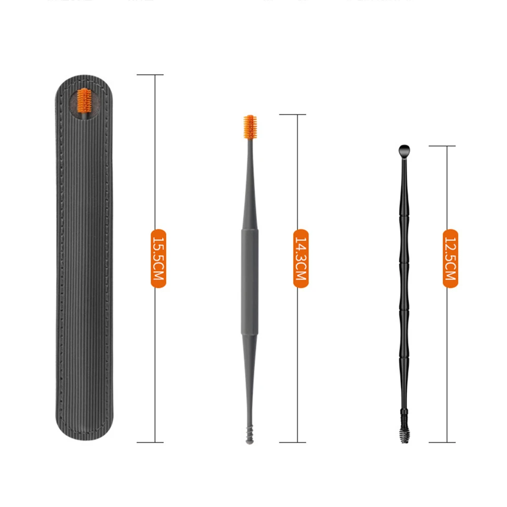 Mannen Pp Ear Wax Removal Tool Siliconen Ear Picker Remover Oor Pick Lepel 360 ° Spiraal Wattenstaafje Oorsmeermiddel Sticks Dubbele Kop Oorbel