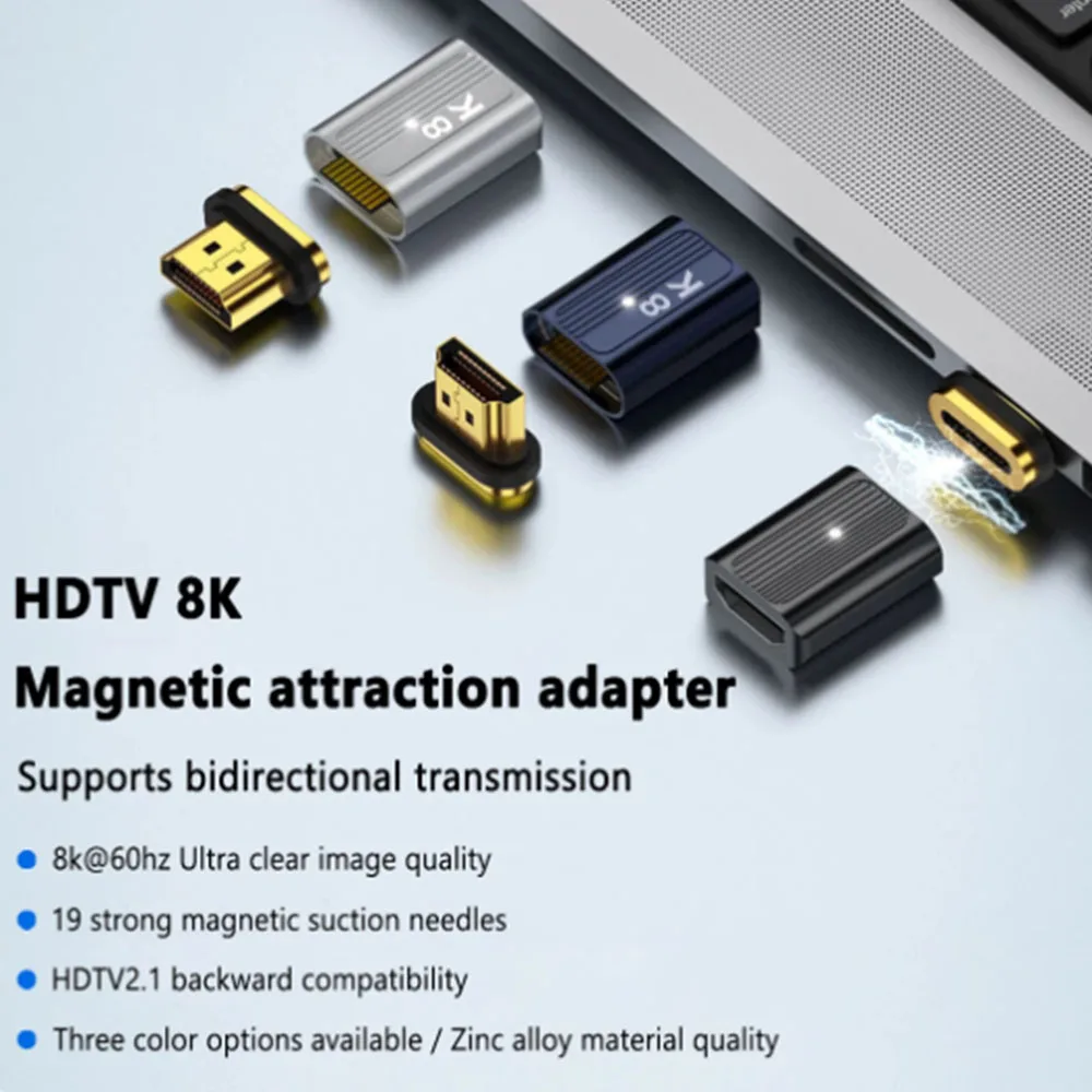 HDMI-Compatible 2.1 Magnetic Adapter Magnetic Phone Charging Cable Connector Magnet Converter 48Gbps Magnetic Charger Adapter