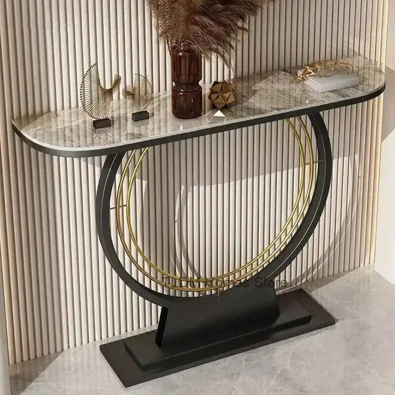 

Console Wrought Iron Nordic Tables Living Gold Room Light Luxury Hallway Entryway Table Home Creative Corridor Decorative Table