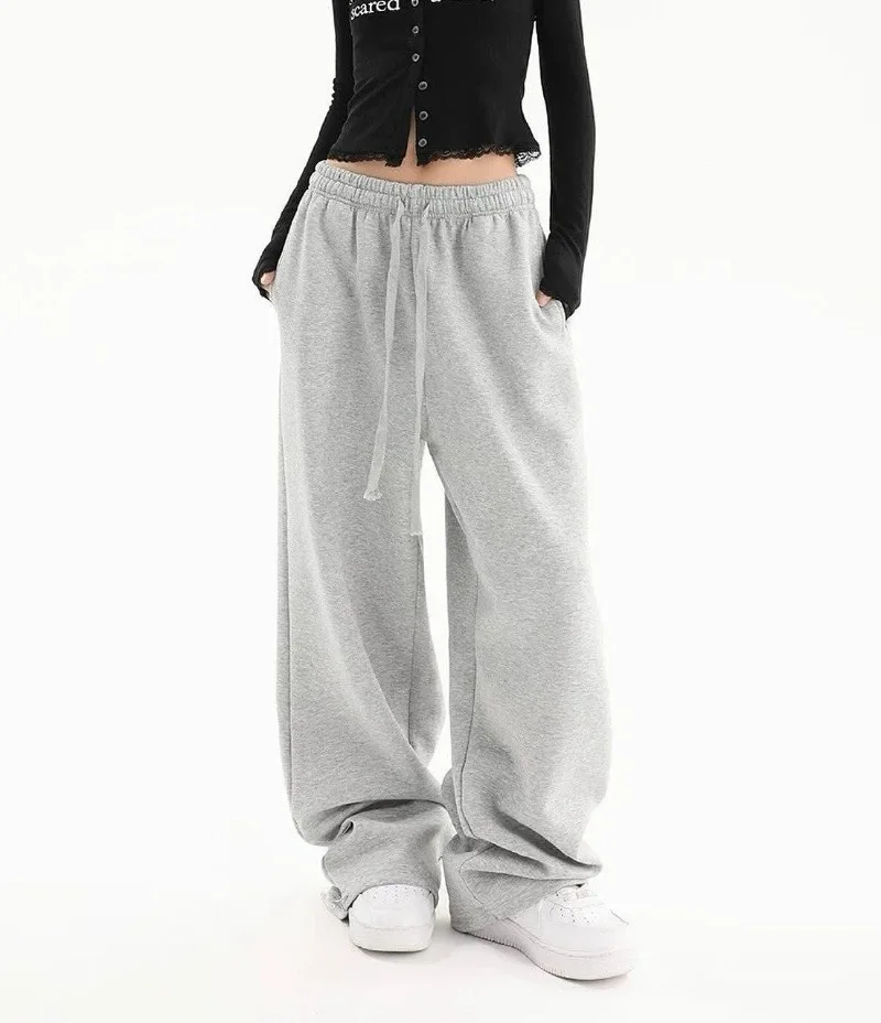 

Сплошной цвет Harajuku, повседневные прямые широкие брюки большого размера, женские Y2K, новая мода, большие спортивные штаны в стиле хип-хоп для мужчин