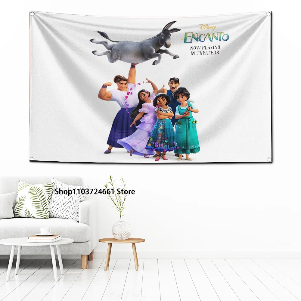 60x90cm Charming Encantos Girl Flag Polyester Digital Printing Banner for Garage Wall Art Out Door Decoration