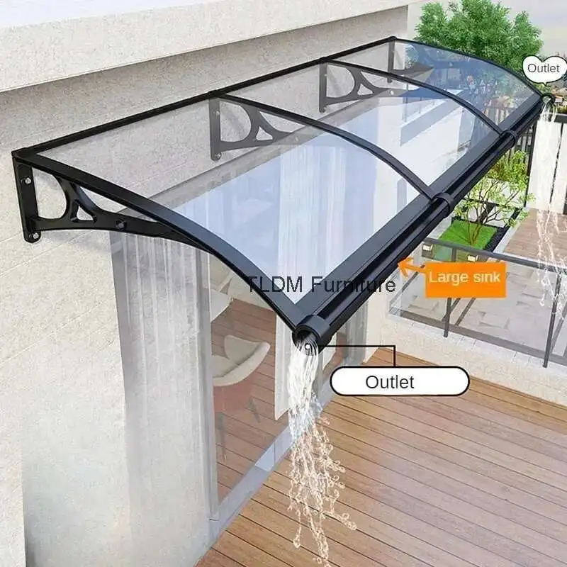 

Modern Awnings for B&B Aluminum Alloy Rain-dropping Design with Bracket Awning Luxury High-end Household Awnings for Entrance