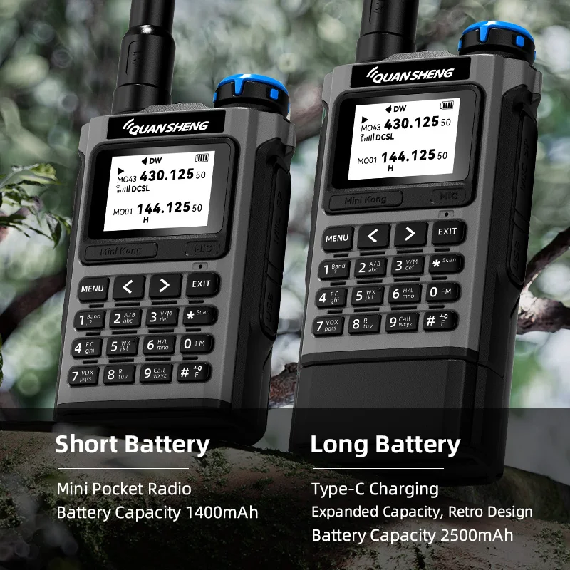 QUANSHENG K1 멀티밴드 무전기 항공 밴드 수신 무선 복사 원키 주파수 매칭 타입-C NOAA 양방향 라디오