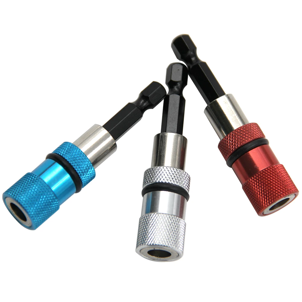 

1/4 Stainless Steel Electric Screwdriver Bit Limit Magnetic Connecting Rod Screwdriver Depth Adjustable Extension Rod Tool