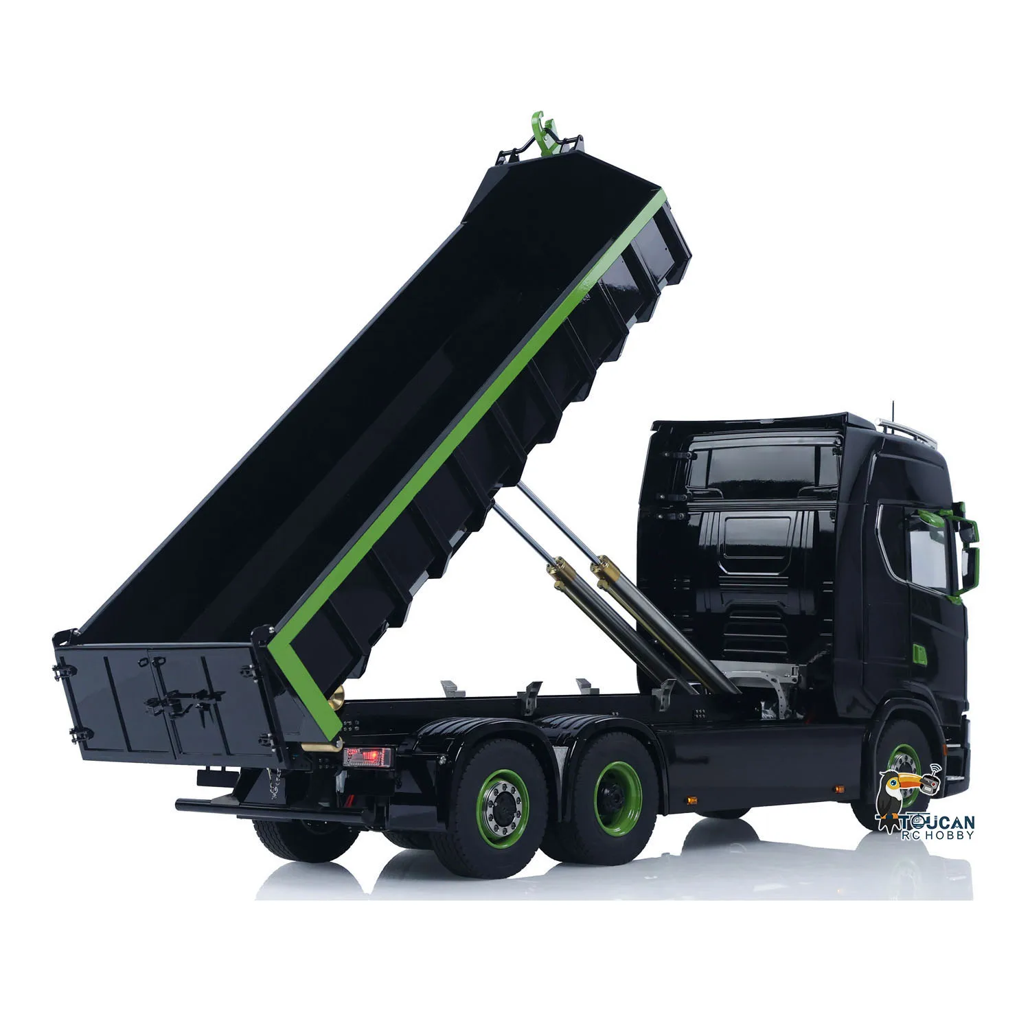 1/14 RC Hydraulic Dump Truck Roll-on Full Tipper Dumper 6x6 Car Assembled Painted 3-speed Transmission Light Sound Toy Model