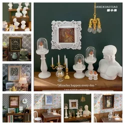 Doll House 6 Points David Venus Sculpture Bjd Candlestick Candle Vintage Poster Decorative Picture Frame Miniatures Decoration