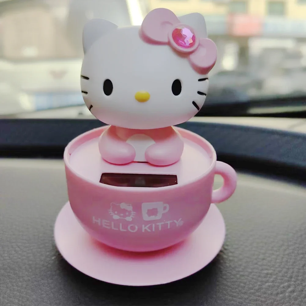 لطيف Nodding رئيس القط دمية الديكور سيارة تعمل بالطاقة الشمسية الحلي السيارات مركز وحدة التحكم اكسسوارات الديكور للمنزل مكتب #3