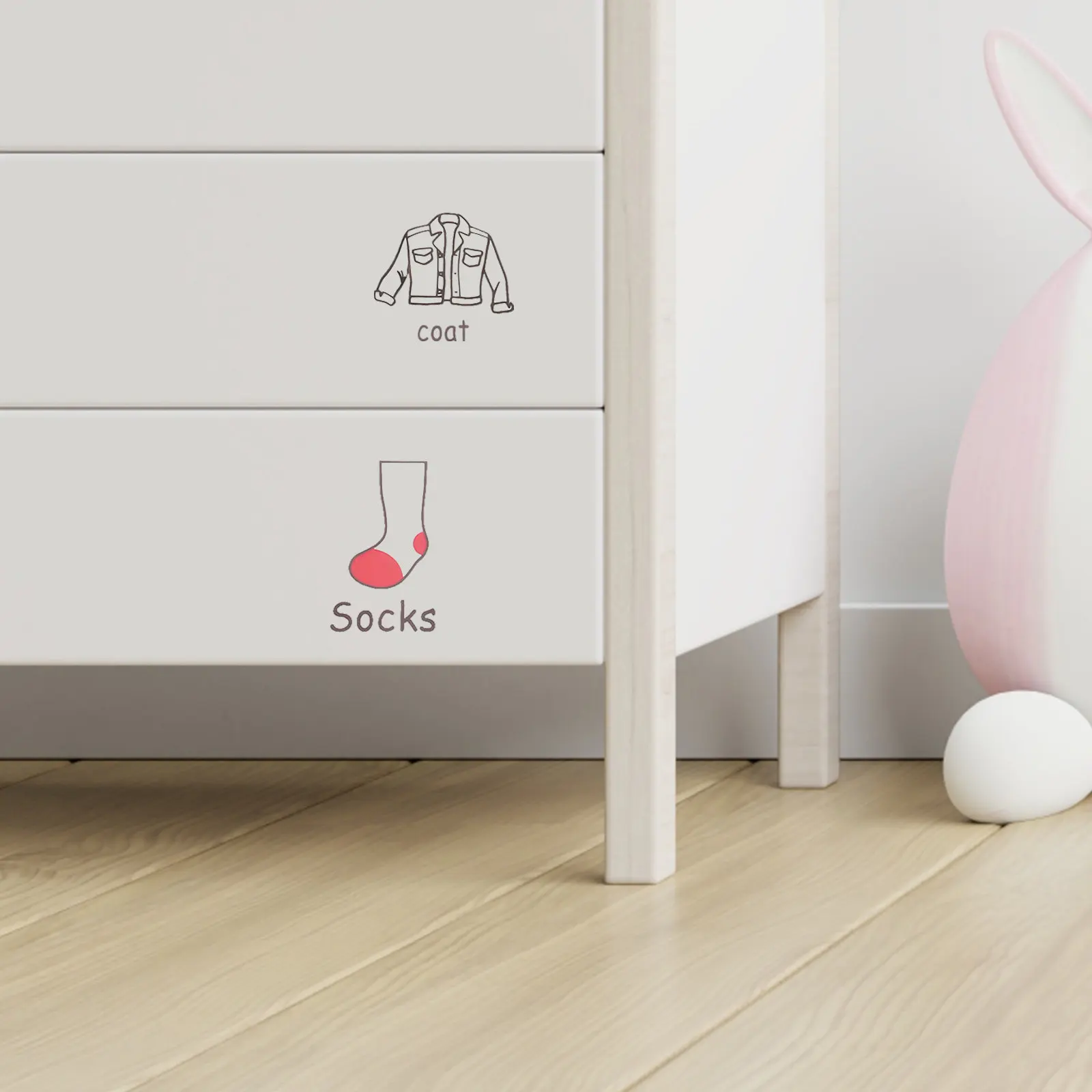 2Sheets 's Clothes Classification Sticker Wardrobe Self-Adhesive Removable Closet Labels Bedroom Nursery Clothing