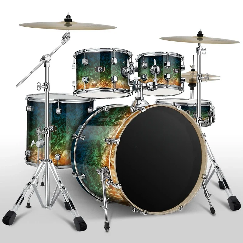 

Wholesale Musical Instrument Five Drum Three Cymbals Drum Set Professional Percussion Instrument