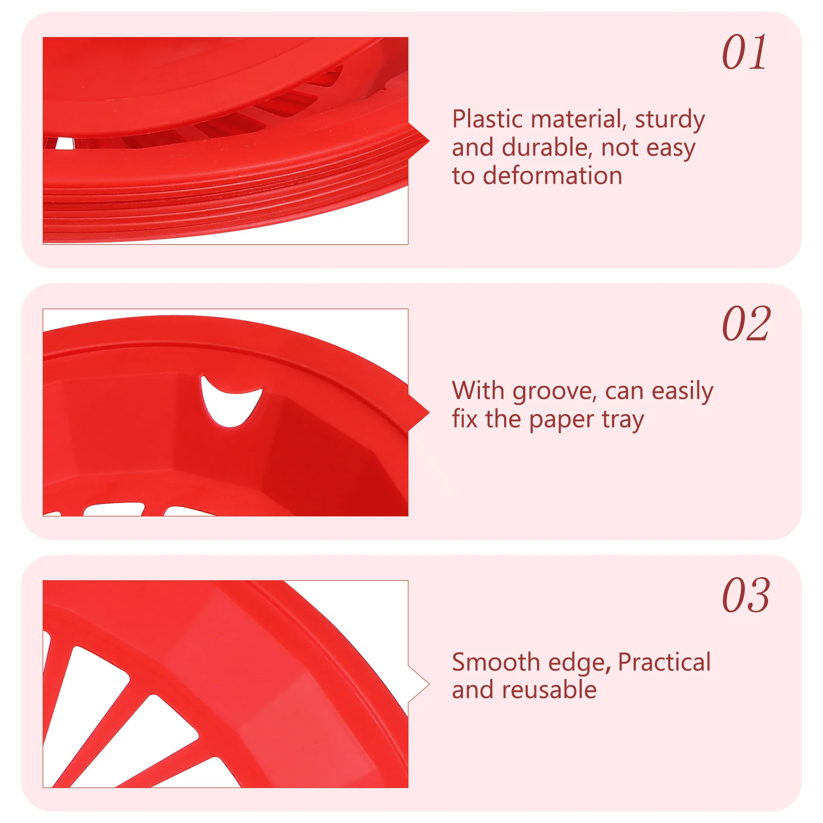 

10pcs Bbq Paper Plate Holder Plastic Dinner Plates Reusable Barbecue Trays For Outdoor Picnic Camping Party Serving Set