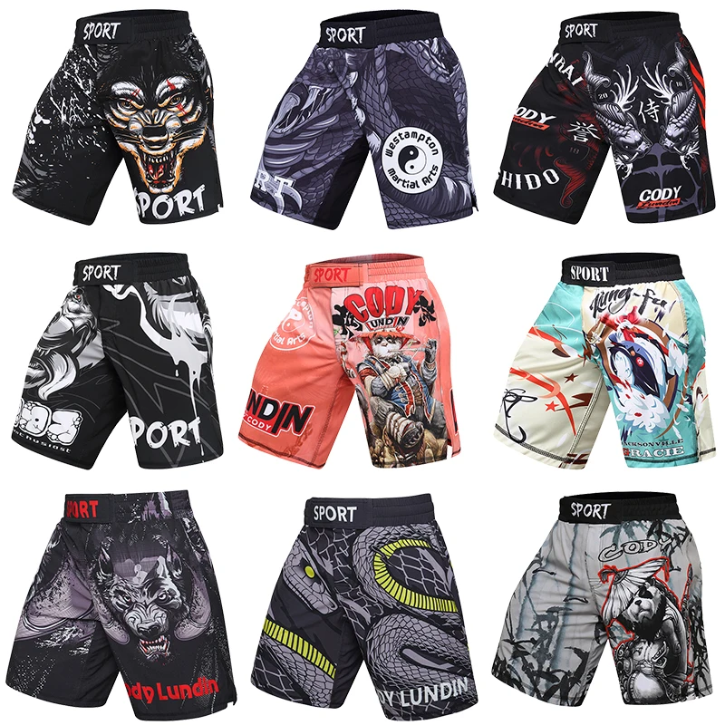 Cody MMA Shorts for Training & Kickboxing Fighting Shorts for Martial Arts Muay Thai BJJ Boxing Grappling Pants With drawstring