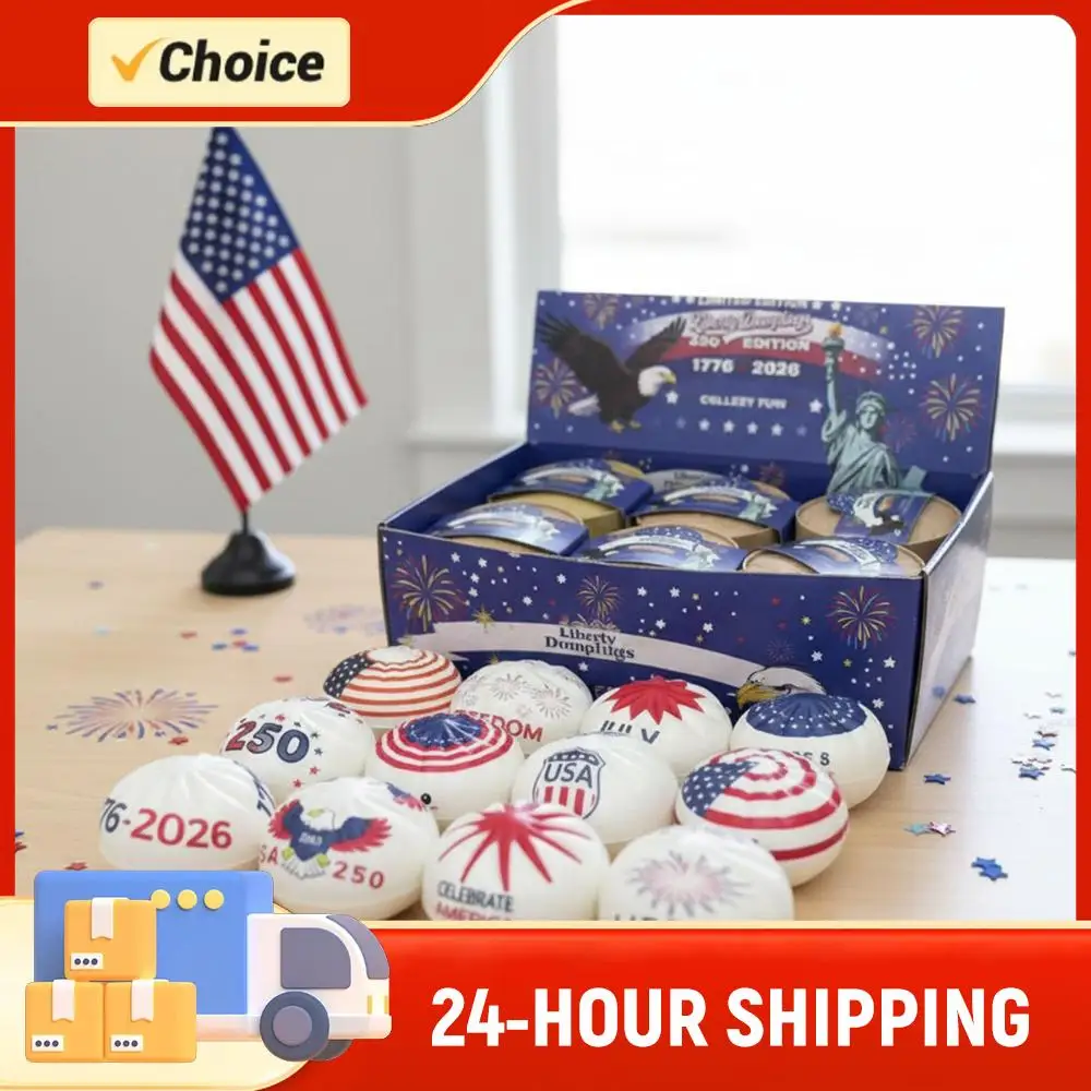 12pcs-us-250th-anniversary-dumpling-sensory-fidget-toy-with-steamer-soft-squeezable-stress-ball-reusable-for-adults-teens