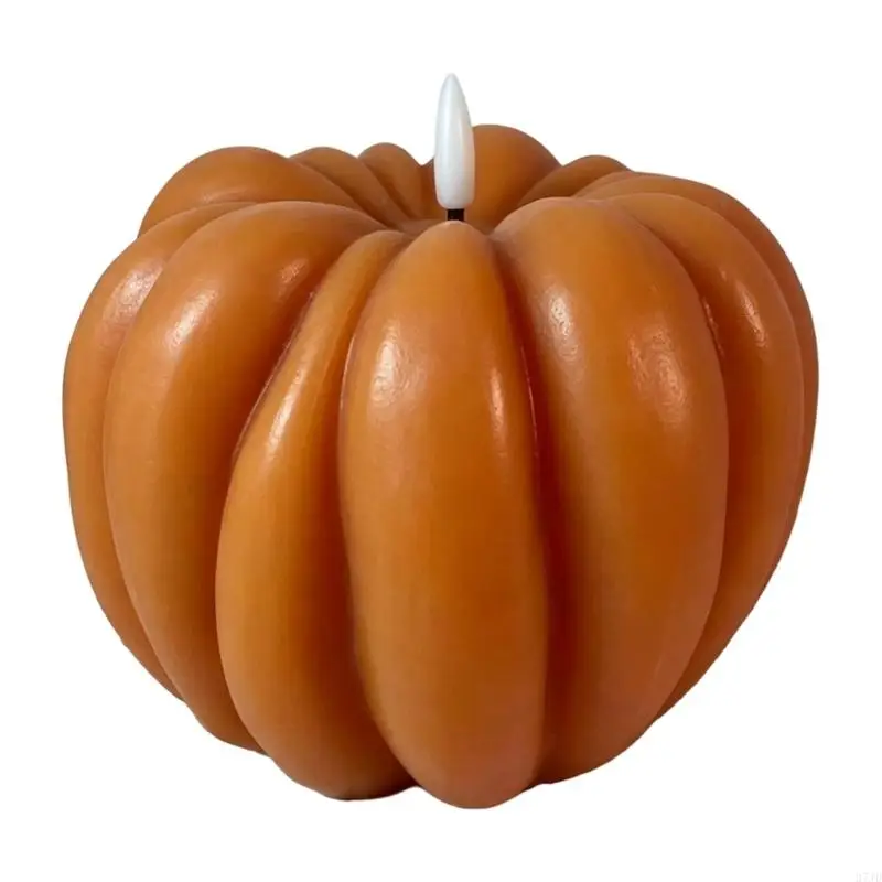 Pumpkin-Shape Flameless Electronic with LED Light, No Open Flame Required for Halloween Party, Tabletop, Shelf, and 37JD