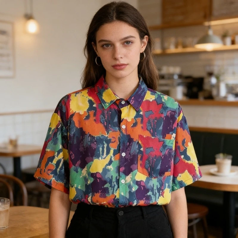 

Женские свободные тонкие блузки E-BAIHUI, пляжные рубашки с цветочным принтом, ретро-кардиганы с коротким рукавом в японском стиле, повседневные летние топы, новые блузы