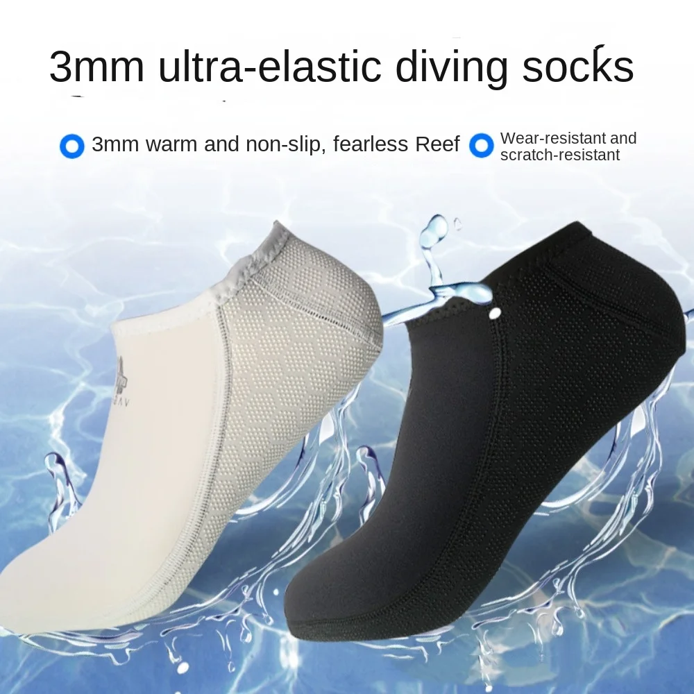 

Non-slip 3mm Neoprene Free Diving Socks Yoga Socks Elasticity Beach Volleyball Diving Socks Black White Keep Warm