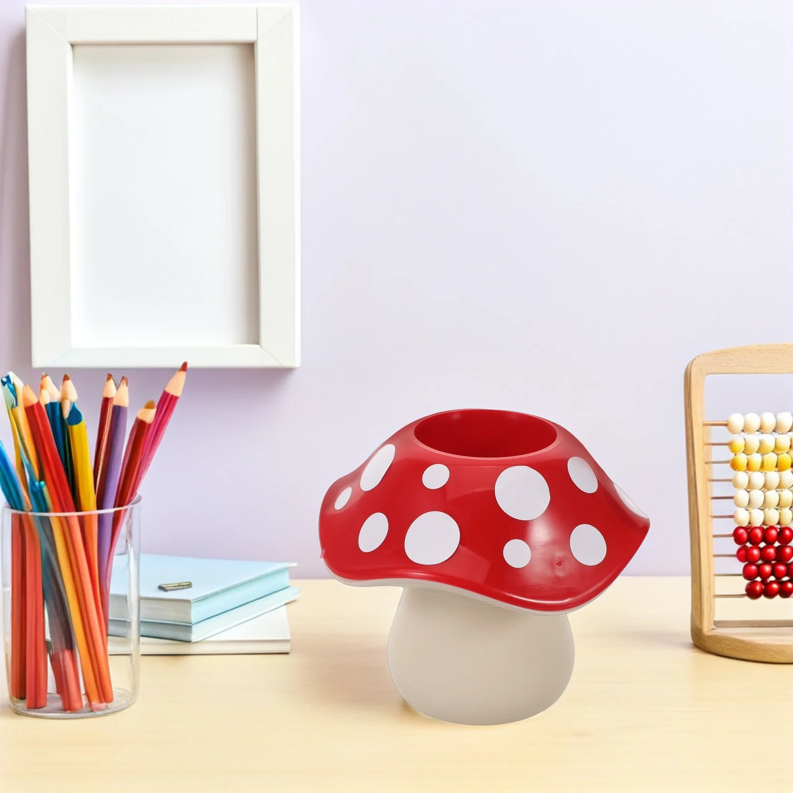 

Kawaii Resin Mushroom Pen Holder Desk Organizer Pencil Cup Multi Functional Storage Container Student Professional Use