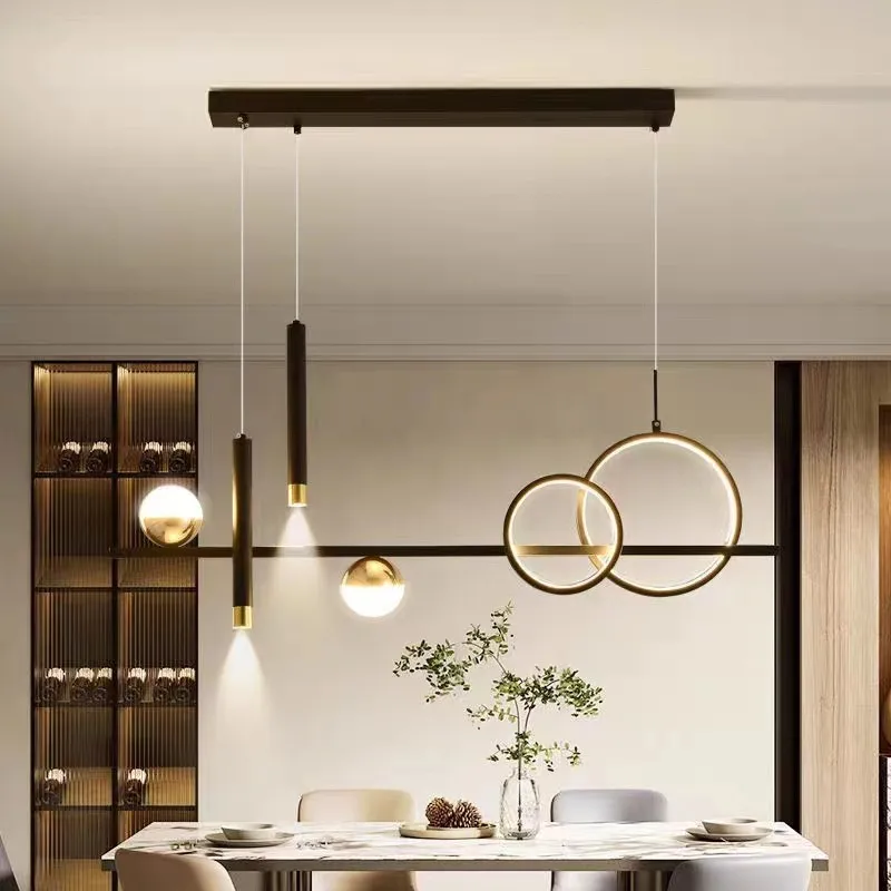 Modern black gold chandelier Minimalist Led spotlight with Remote Control  Kitchen Table Dining Room Office kitchen island Light