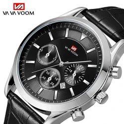 Casual Business Wrist Watches For Men Luxury Genuine Leather Strap Waterproof Quartz Mens Watch Sport Calendar Clock Male Montre