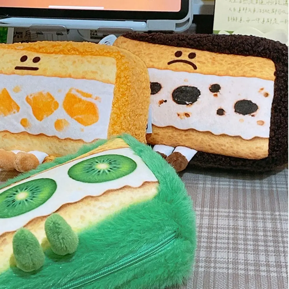 

Cosmetic Pouch Bread Sandwich Pencil Case Strawberry Pencil Cases Funny Kawaii Pencil Bag School Office