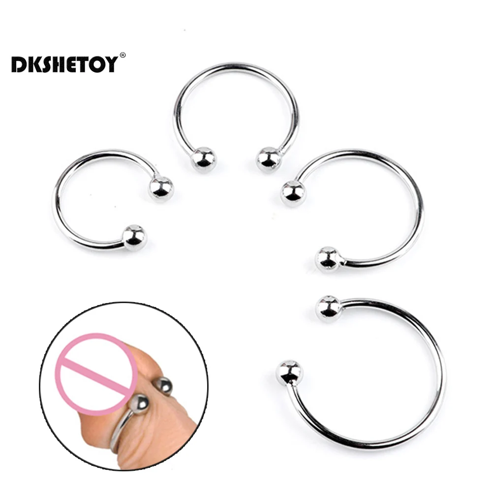 Dual Ball Penis Ring Metal Rings Stimulating Male Adult products Cock Ring Delay Ejaculation Penis Lasting Ring Sex Toys For Men