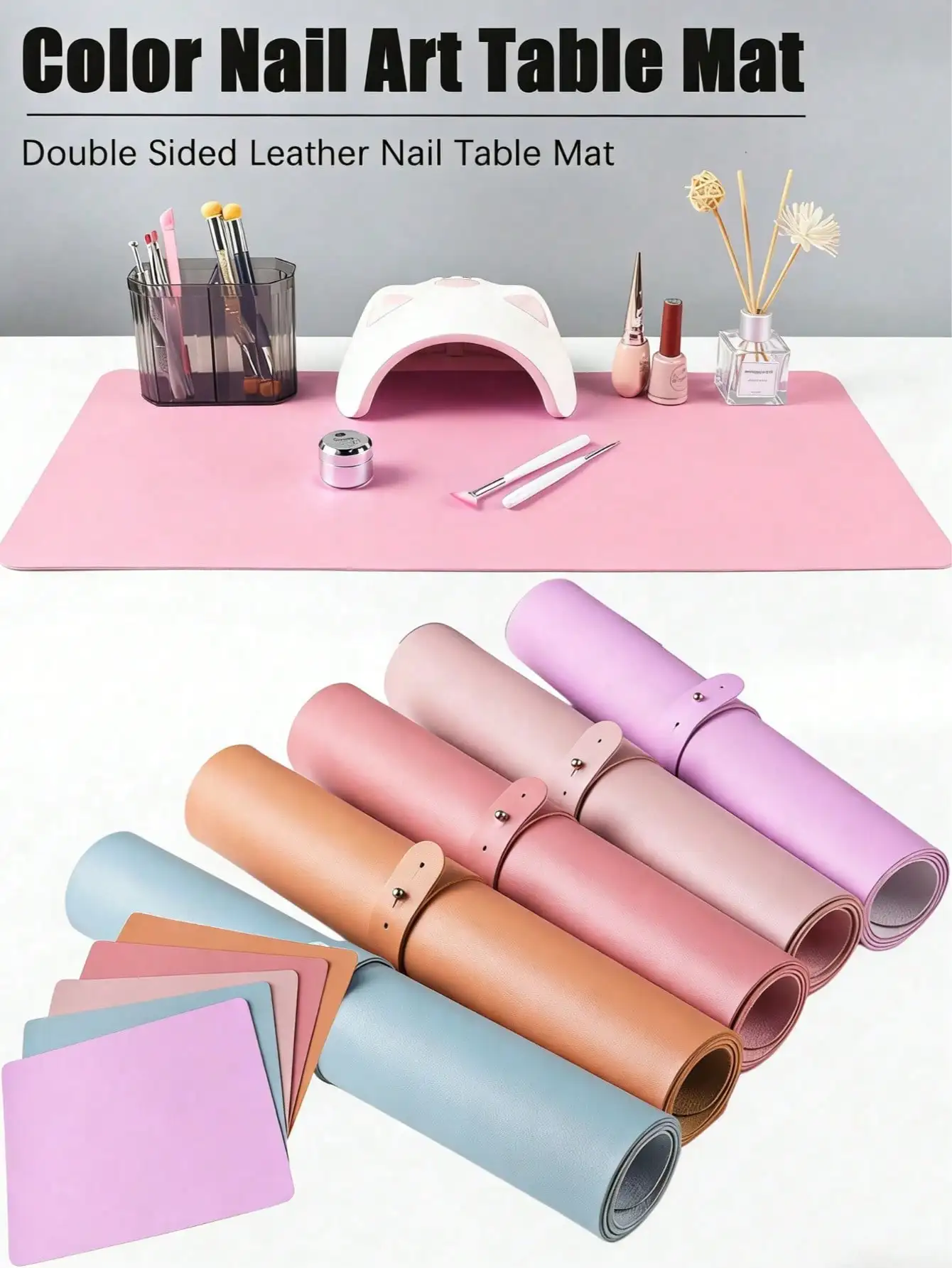 Nail Art Table Mat Foldable Hand Rest Pad for Nail Armrest Cushion Waterproof Scratch Dirt Resistant Leather Studio Desk Mat