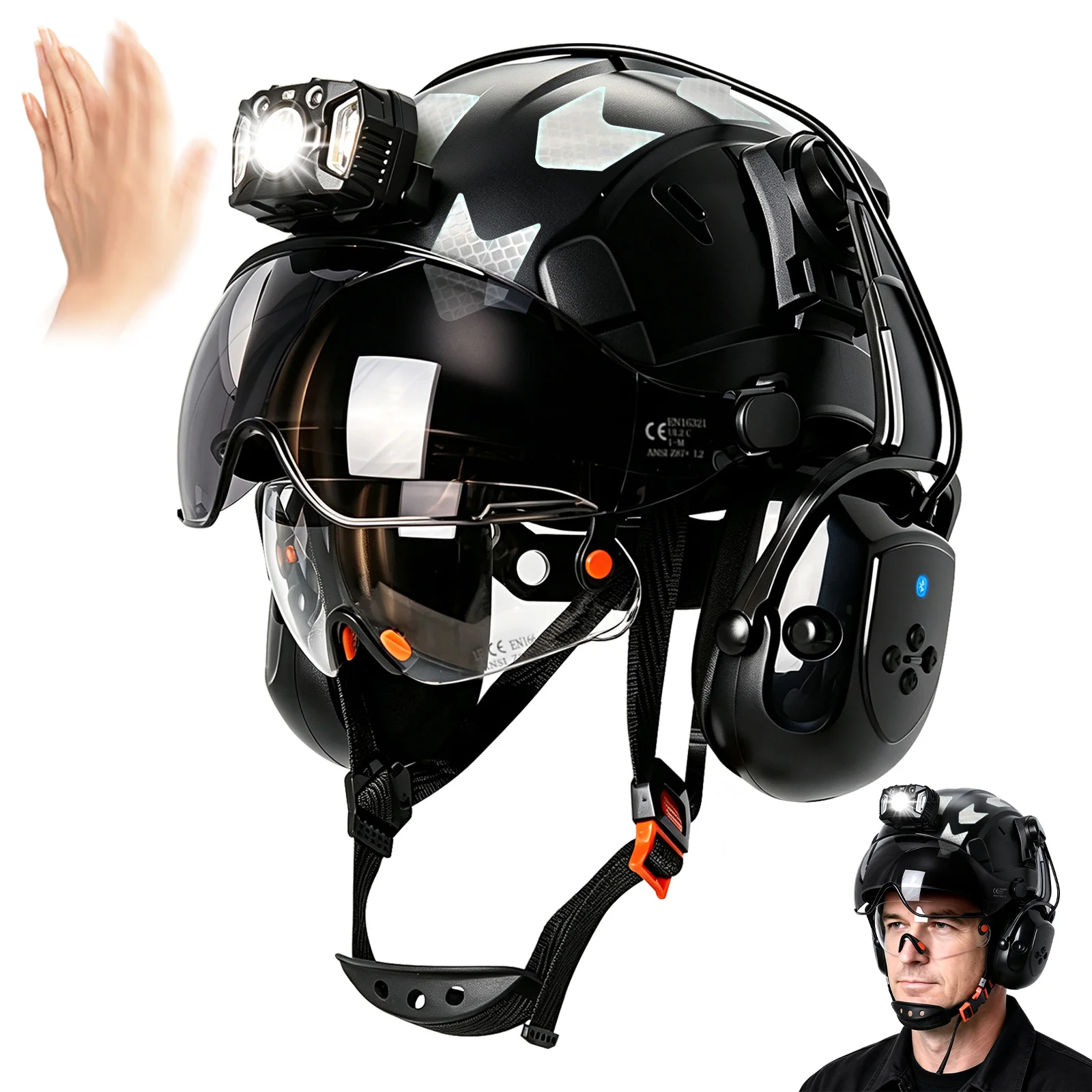 ce-safety-helmet-with-head-lamp-bluetooth-earmuffs-double-goggles-reflective-sticker-industrial-hard-hat-construction-work-cap