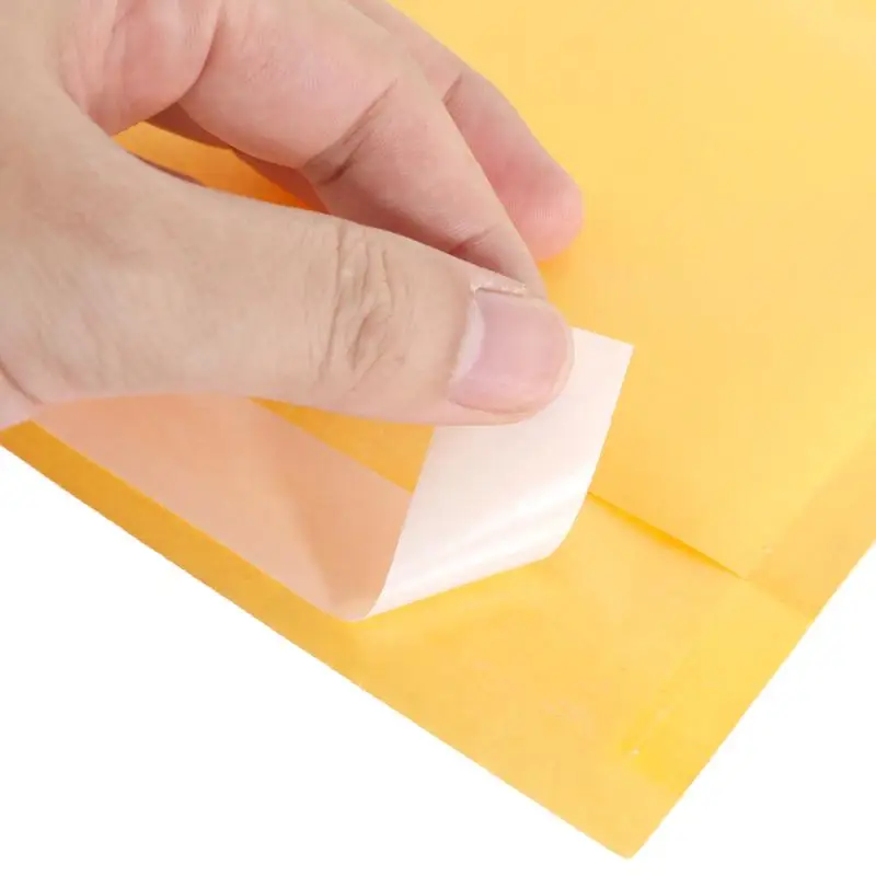 100 pz/lotto buste a bolle di carta Kraft buste buste buste imbottite buste di spedizione con sacchetto di spedizione a bolle varie dimensioni giallo