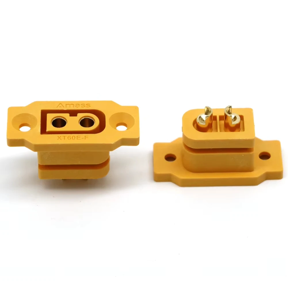 1 / 2 / 5pc Amass XT60E-F Female Plug Large Current Gold/Brass Ni Plated Connector Power Battery Connecting Adapter for RC Model