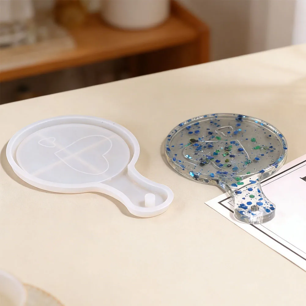 

Сервировка Borad Crystal Эпоксидная форма Коврик для чашки Кристаллическая форма DIY Ручка Лоток Силиконовая форма Форма для литья фруктовых тарелок Агатовая эпоксидная форма