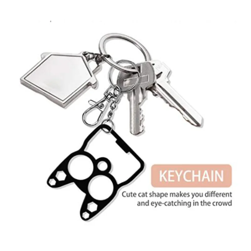 Creative Multi-function Cat Keychain Fashion Tool Keyring Bag Pendant Ornaments for Women Men Car Key Holder Accessories Gifts