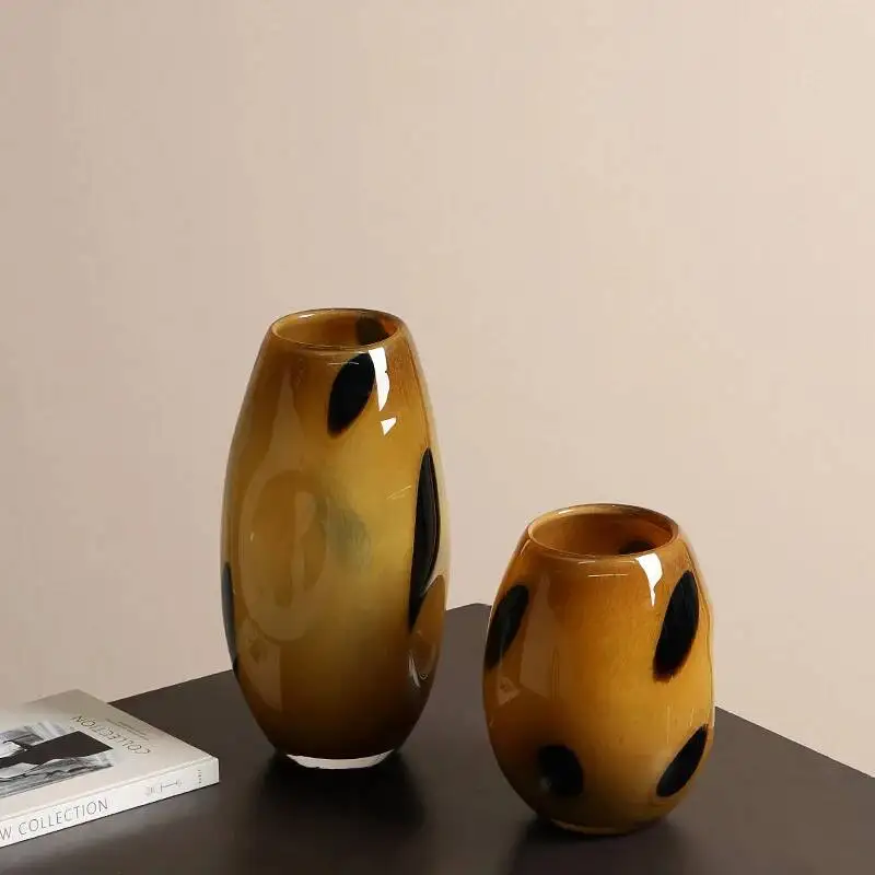 Glass Vase Polka Dot Pattern Irregular Flower Vase Flower Arrangement Accessories Terrarium Home Decoration Accessories